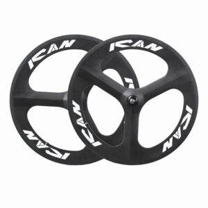 ชุดล้อเสือหมอบ ICAN 3S carbon wheel 3 spokes with powerway black hubs carbon track wheel TRI-SPOKE